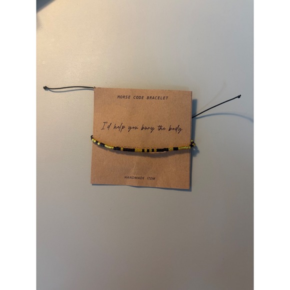 Handmade Jewelry - Handmade Morse Code Bracelet Black Gold‎ I'd Help You Bury The Body Adjustable